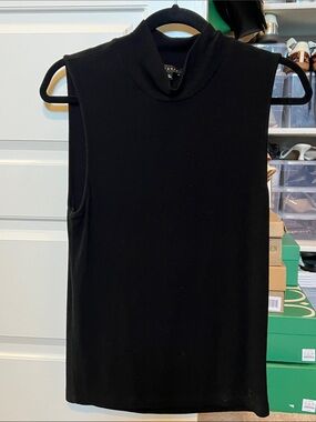 Sleeveless Black Mock Neck Women's Top